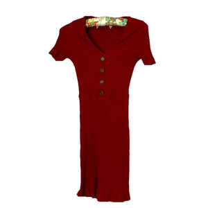 🌷 Realizing Dreams 🌷 Wine Red Ribbed Stretchy Dress